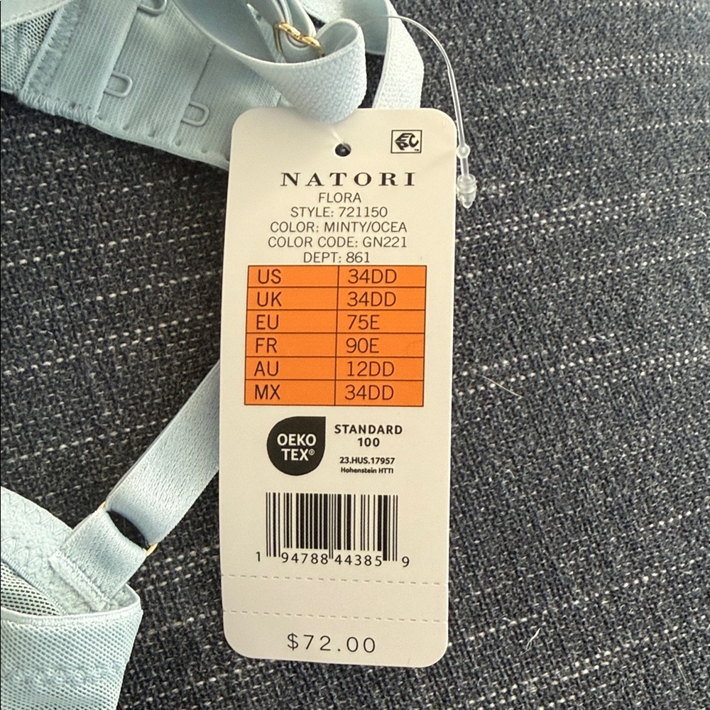 Natori Light Blue Lace Bra - Picture 2 of 2